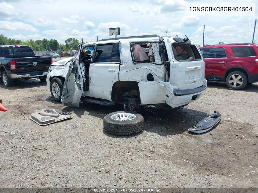 1GNSCBKC8GR404504 2016 Chevrolet Tahoe Lt