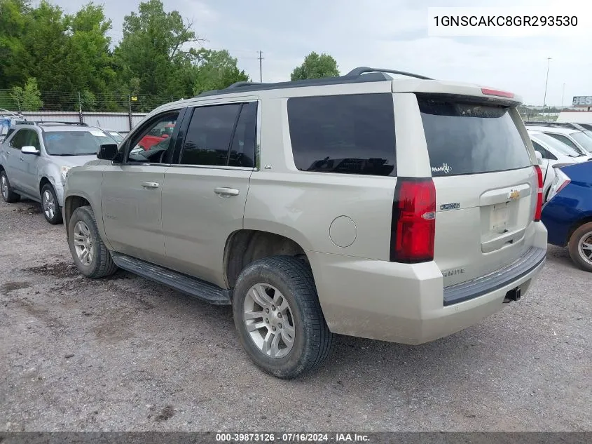 2016 Chevrolet Tahoe Ls VIN: 1GNSCAKC8GR293530 Lot: 39873126