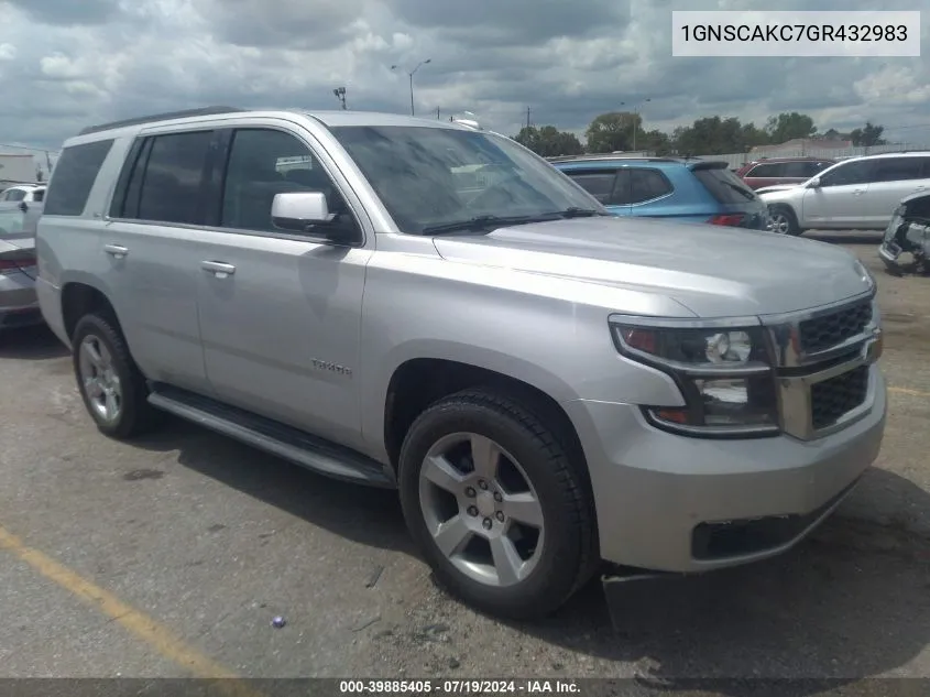 1GNSCAKC7GR432983 2016 Chevrolet Tahoe Ls