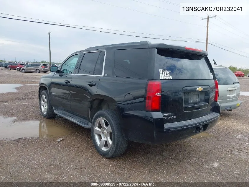 2016 Chevrolet Tahoe Ls VIN: 1GNSCAKC7GR232041 Lot: 39898529