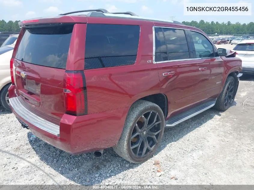 2016 Chevrolet Tahoe Ltz VIN: 1GNSKCKC2GR455456 Lot: 40040577