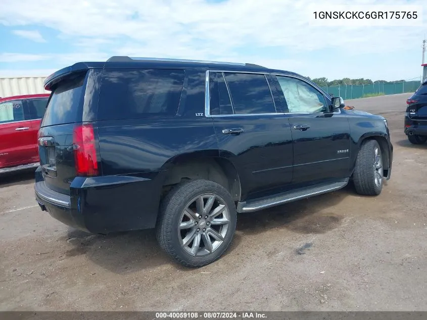 2016 Chevrolet Tahoe Ltz VIN: 1GNSKCKC6GR175765 Lot: 40059108