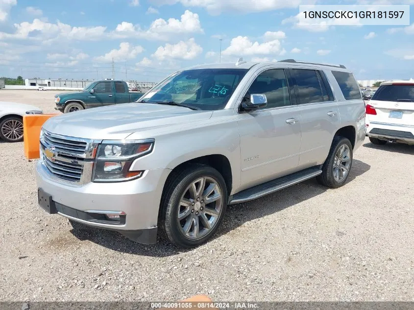 2016 Chevrolet Tahoe Ltz VIN: 1GNSCCKC1GR181597 Lot: 40091055