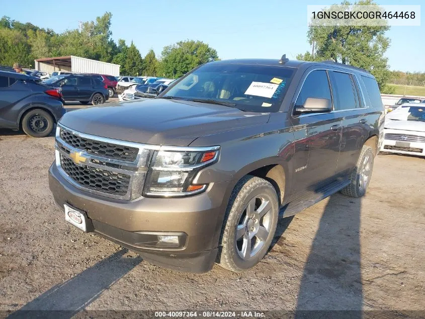 1GNSCBKC0GR464468 2016 Chevrolet Tahoe Lt