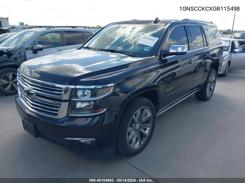 1GNSCCKCXGR115498 2016 Chevrolet Tahoe Ltz