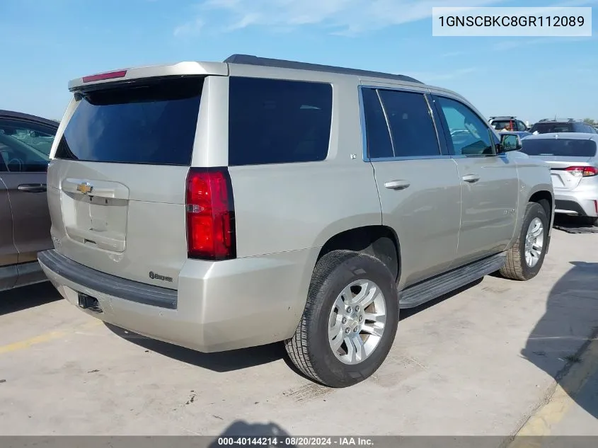 1GNSCBKC8GR112089 2016 Chevrolet Tahoe Lt