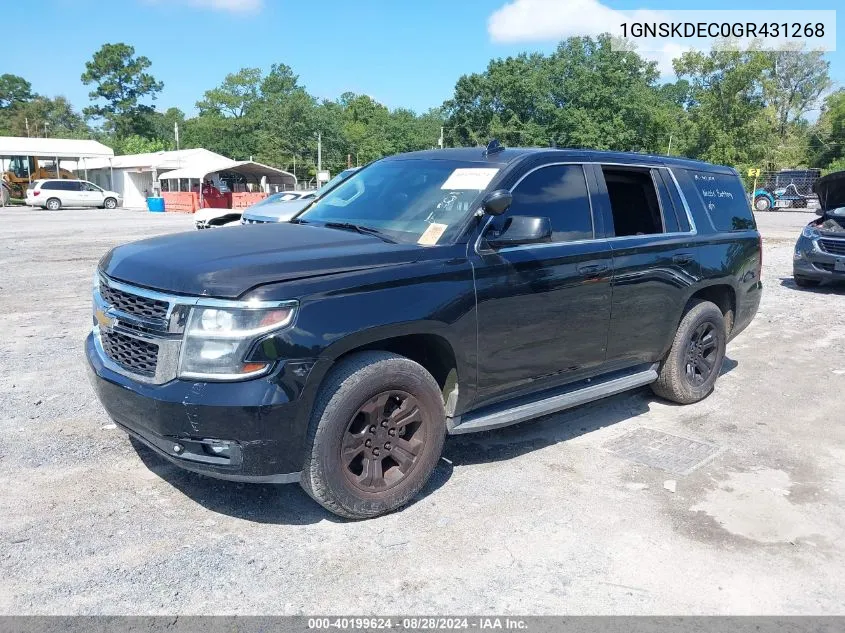 2016 Chevrolet Tahoe Commercial Fleet VIN: 1GNSKDEC0GR431268 Lot: 40199624