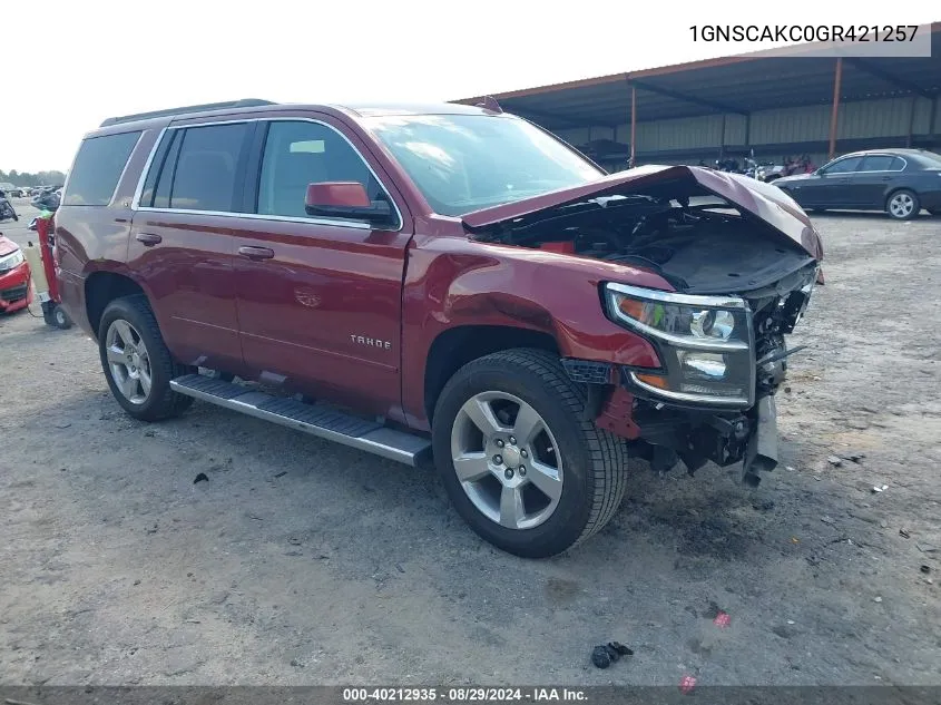 2016 Chevrolet Tahoe Ls VIN: 1GNSCAKC0GR421257 Lot: 40212935