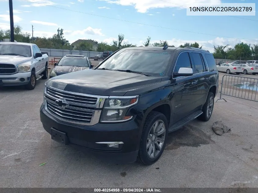 1GNSKCKC2GR362789 2016 Chevrolet Tahoe Ltz