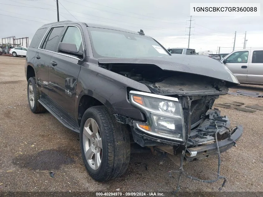 2016 Chevrolet Tahoe Lt VIN: 1GNSCBKC7GR360088 Lot: 40294970