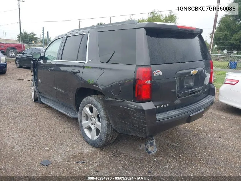 2016 Chevrolet Tahoe Lt VIN: 1GNSCBKC7GR360088 Lot: 40294970