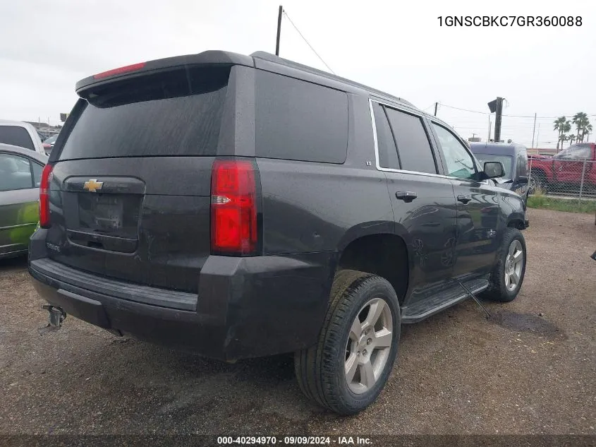 2016 Chevrolet Tahoe Lt VIN: 1GNSCBKC7GR360088 Lot: 40294970