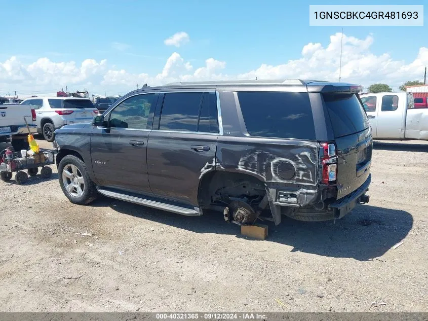 1GNSCBKC4GR481693 2016 Chevrolet Tahoe Lt