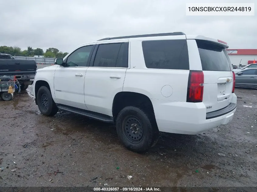 2016 Chevrolet Tahoe Lt VIN: 1GNSCBKCXGR244819 Lot: 40326057