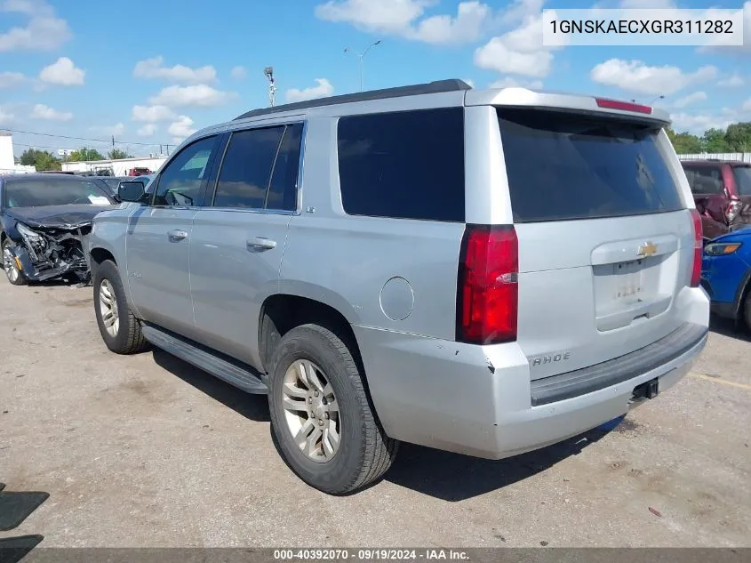 2016 Chevrolet Tahoe Ls VIN: 1GNSKAECXGR311282 Lot: 40392070