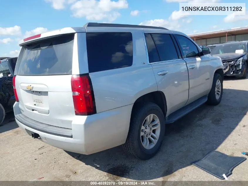 2016 Chevrolet Tahoe Ls VIN: 1GNSKAECXGR311282 Lot: 40392070