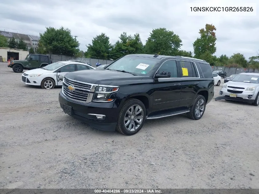 2016 Chevrolet Tahoe Ltz VIN: 1GNSKCKC1GR265826 Lot: 40404286