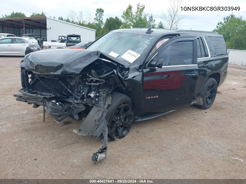 2016 Chevrolet Tahoe Lt VIN: 1GNSKBKC8GR303949 Lot: 40421641