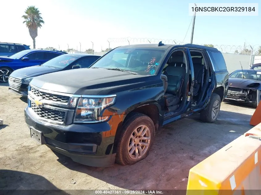 2016 Chevrolet Tahoe Lt VIN: 1GNSCBKC2GR329184 Lot: 40427361