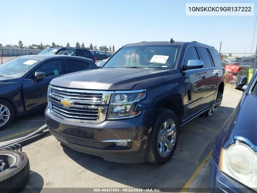 2016 Chevrolet Tahoe Ltz VIN: 1GNSKCKC9GR137222 Lot: 40431054