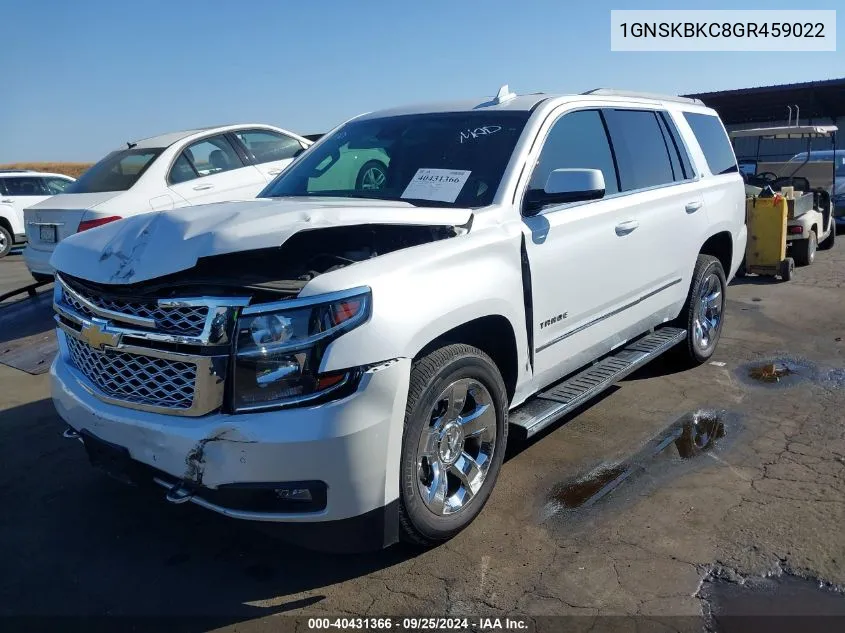 2016 Chevrolet Tahoe Lt VIN: 1GNSKBKC8GR459022 Lot: 40431366