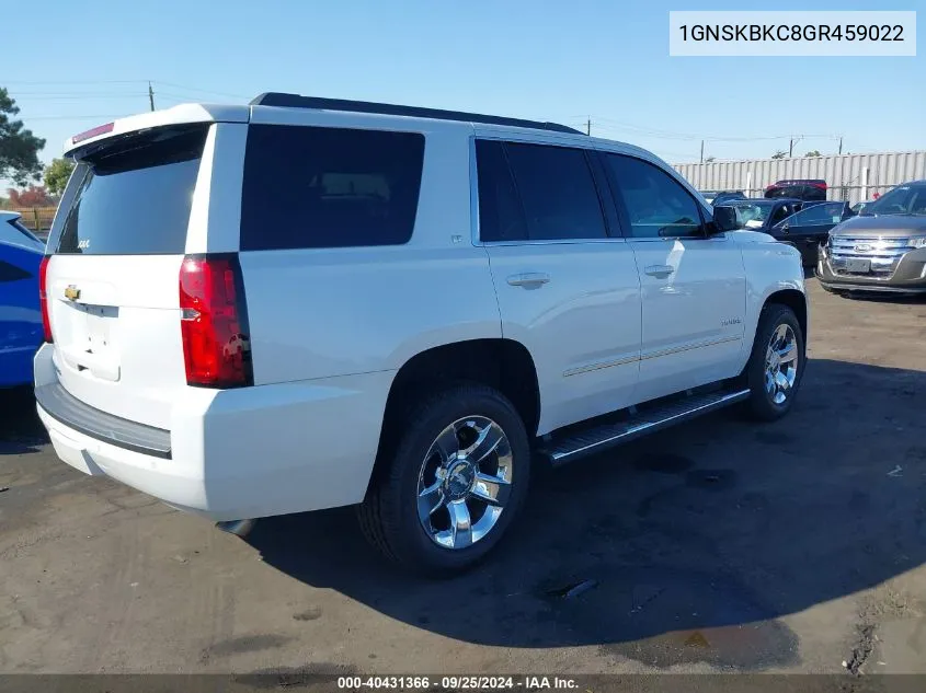 2016 Chevrolet Tahoe Lt VIN: 1GNSKBKC8GR459022 Lot: 40431366