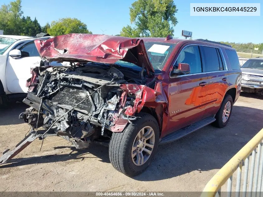 1GNSKBKC4GR445229 2016 Chevrolet Tahoe Lt