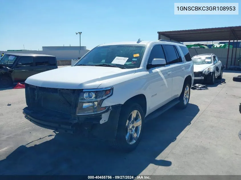 1GNSCBKC3GR108953 2016 Chevrolet Tahoe Lt