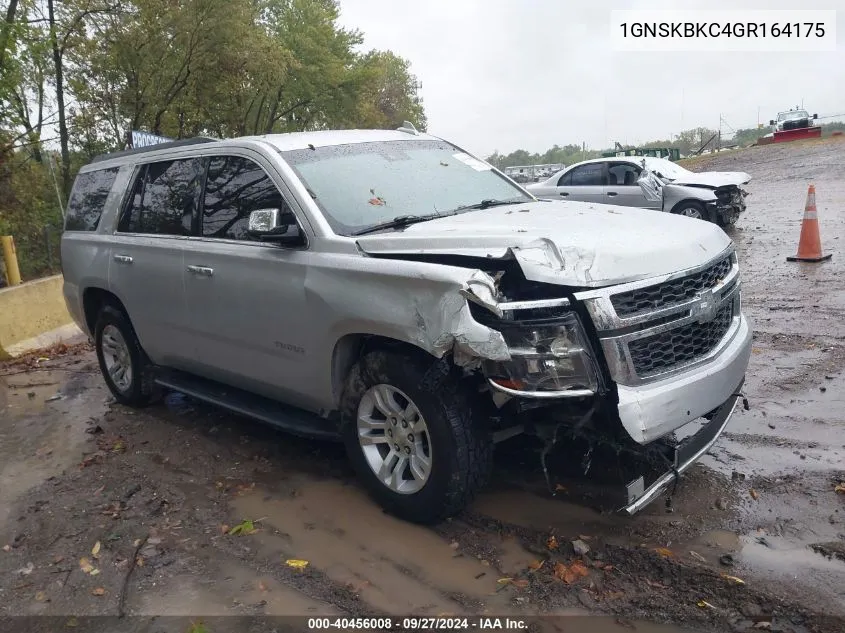 2016 Chevrolet Tahoe Lt VIN: 1GNSKBKC4GR164175 Lot: 40456008