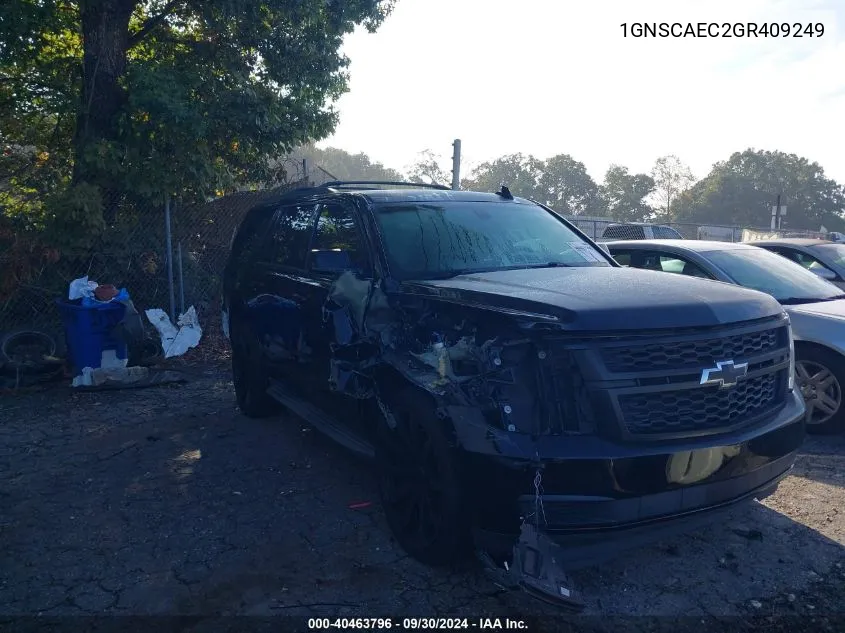 1GNSCAEC2GR409249 2016 Chevrolet Tahoe Ls