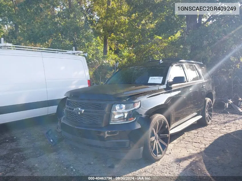 1GNSCAEC2GR409249 2016 Chevrolet Tahoe Ls