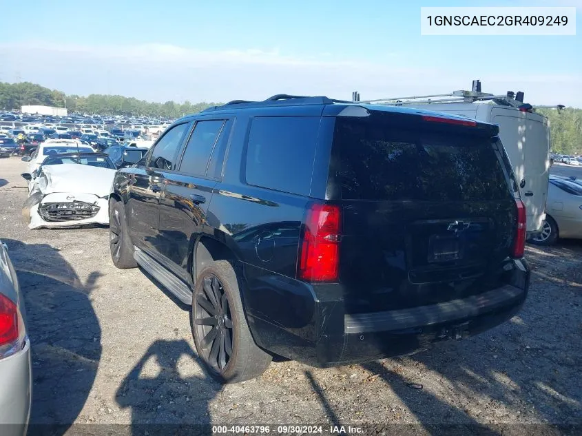 1GNSCAEC2GR409249 2016 Chevrolet Tahoe Ls