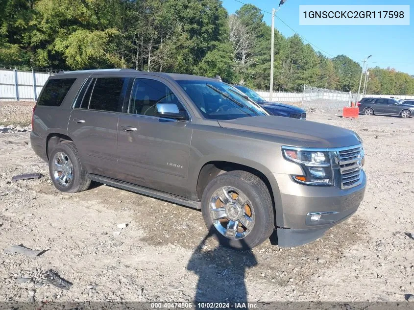 2016 Chevrolet Tahoe Ltz VIN: 1GNSCCKC2GR117598 Lot: 40474806