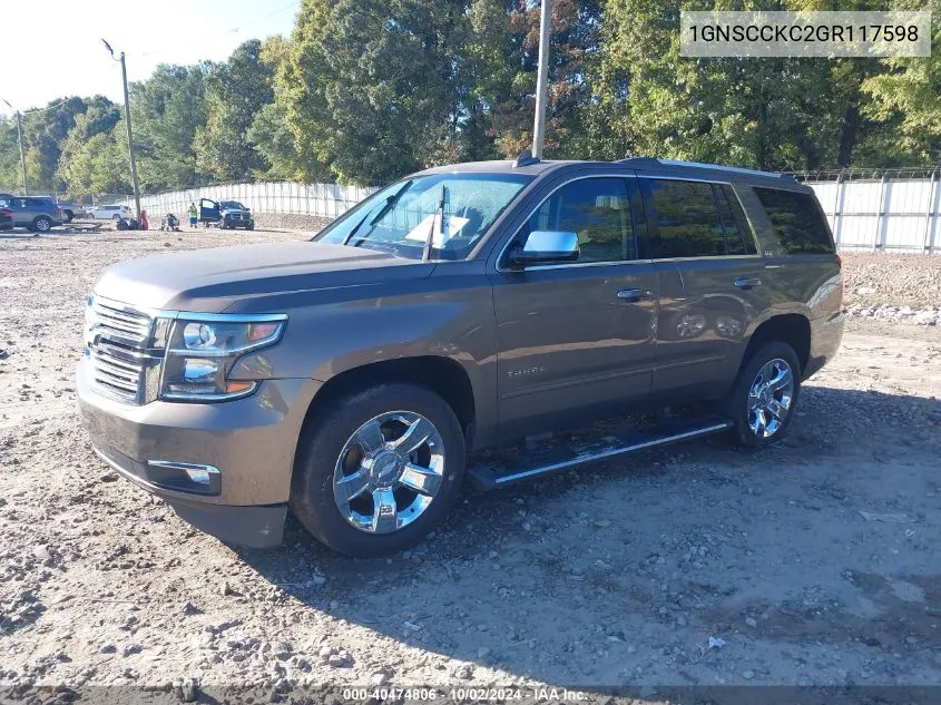 2016 Chevrolet Tahoe Ltz VIN: 1GNSCCKC2GR117598 Lot: 40474806