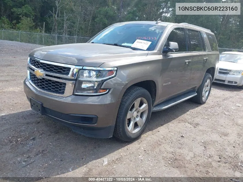 2016 Chevrolet Tahoe Lt VIN: 1GNSCBKC6GR223160 Lot: 40487322