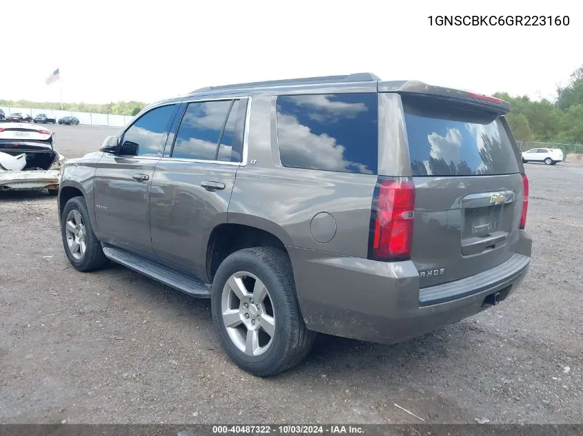 2016 Chevrolet Tahoe Lt VIN: 1GNSCBKC6GR223160 Lot: 40487322