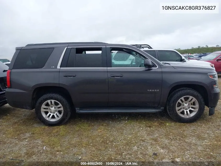 2016 Chevrolet Tahoe Ls VIN: 1GNSCAKC8GR376827 Lot: 40502450