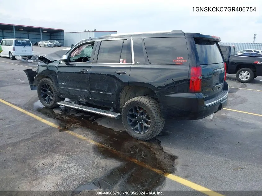 2016 Chevrolet Tahoe Ltz VIN: 1GNSKCKC7GR406754 Lot: 40505715