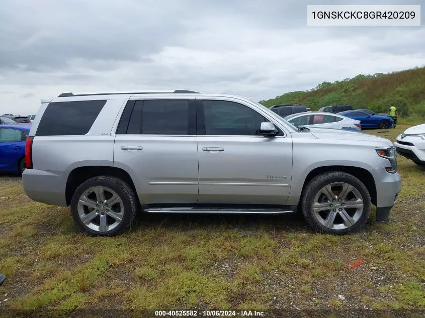 2016 Chevrolet Tahoe K1500 Ltz VIN: 1GNSKCKC8GR420209 Lot: 40525582