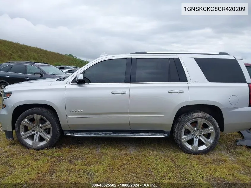 2016 Chevrolet Tahoe K1500 Ltz VIN: 1GNSKCKC8GR420209 Lot: 40525582