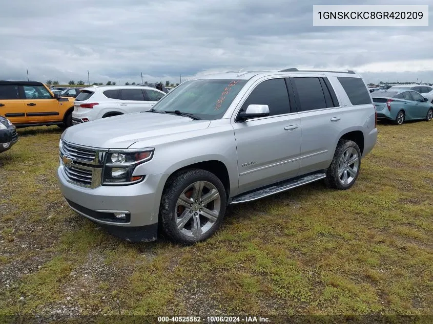 2016 Chevrolet Tahoe K1500 Ltz VIN: 1GNSKCKC8GR420209 Lot: 40525582