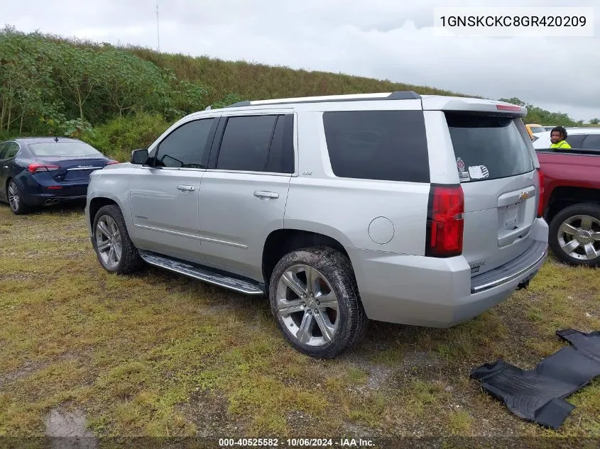 2016 Chevrolet Tahoe K1500 Ltz VIN: 1GNSKCKC8GR420209 Lot: 40525582