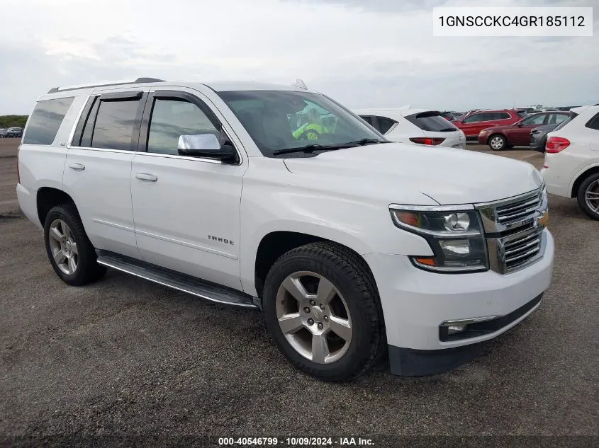 2016 Chevrolet Tahoe C1500 Ltz VIN: 1GNSCCKC4GR185112 Lot: 40546799