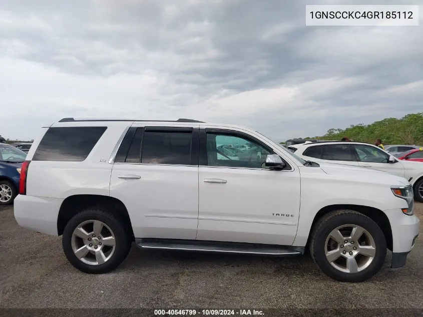 2016 Chevrolet Tahoe C1500 Ltz VIN: 1GNSCCKC4GR185112 Lot: 40546799