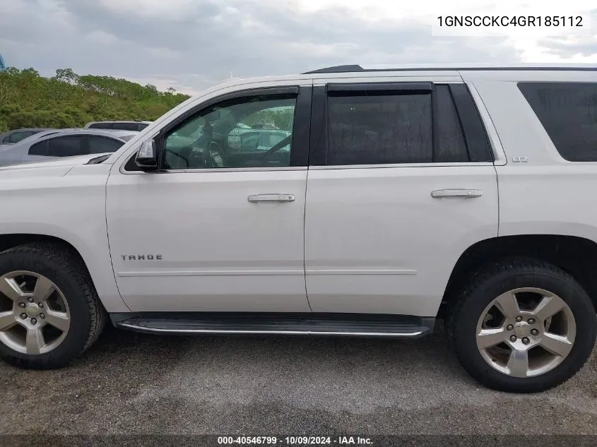 2016 Chevrolet Tahoe C1500 Ltz VIN: 1GNSCCKC4GR185112 Lot: 40546799