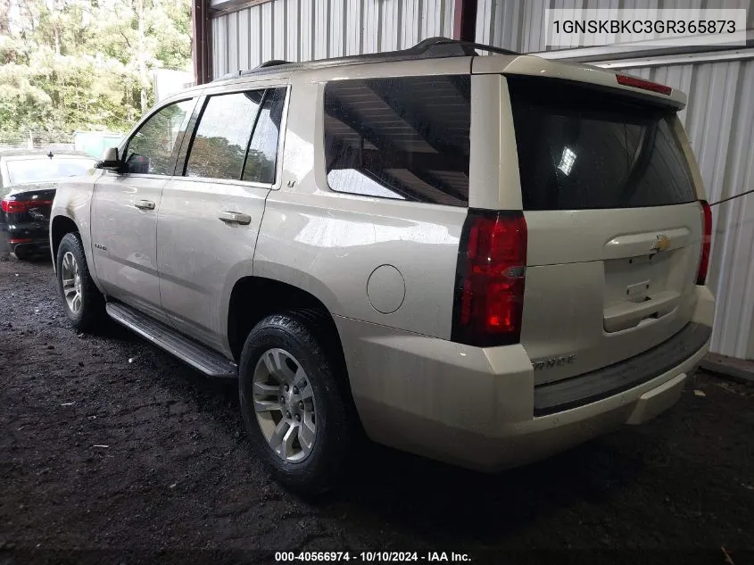 2016 Chevrolet Tahoe Lt VIN: 1GNSKBKC3GR365873 Lot: 40566974