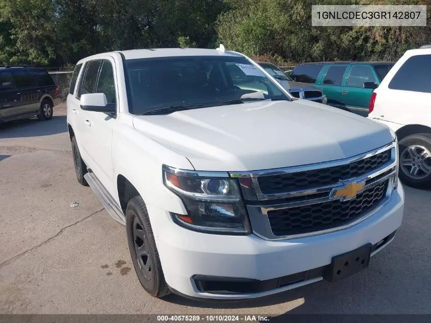 2016 Chevrolet Tahoe Commercial Fleet VIN: 1GNLCDEC3GR142807 Lot: 40575289