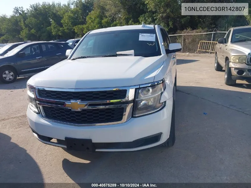 1GNLCDEC3GR142807 2016 Chevrolet Tahoe Commercial Fleet