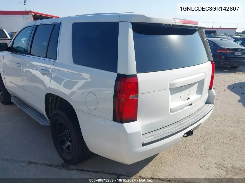 1GNLCDEC3GR142807 2016 Chevrolet Tahoe Commercial Fleet