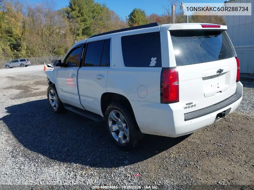 2016 Chevrolet Tahoe Ls VIN: 1GNSKAKC6GR288734 Lot: 40604885